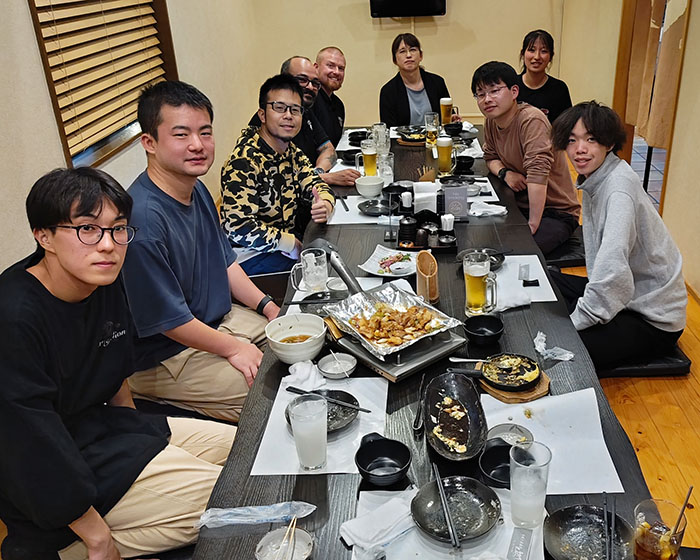 全体で打ち上げの晩御飯