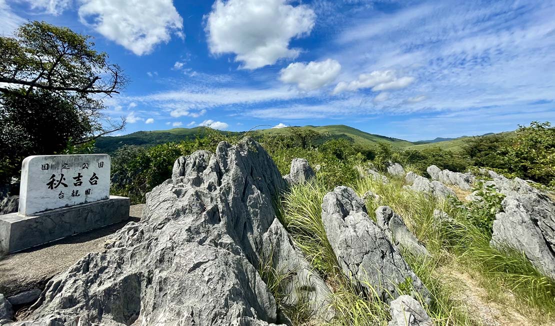 秋吉台のカルスト台地の風景