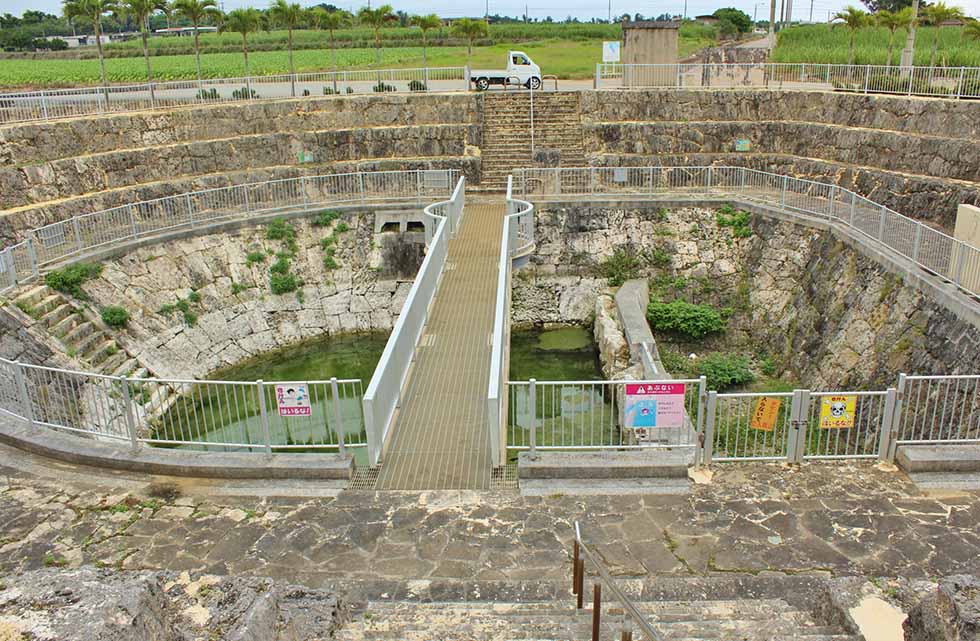 福里地下ダム。地下河川をせき止めている。