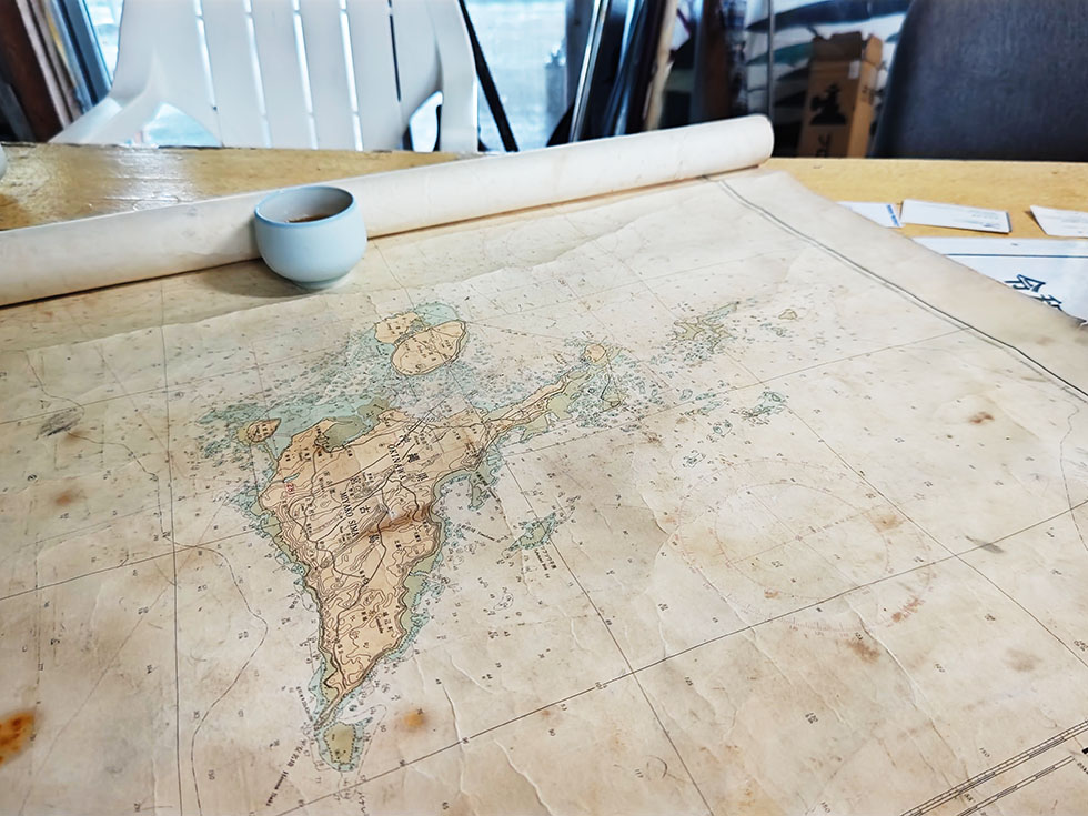 敷設艇燕の沈没地点の海図