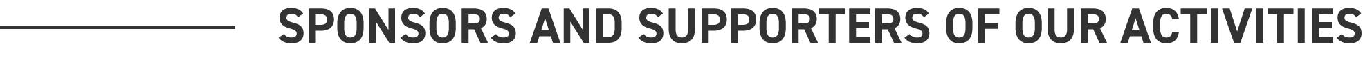 Sponsors and supporters of our activities